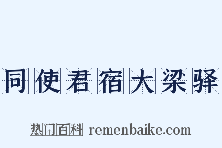 同使君宿大梁驿是什么意思的图片